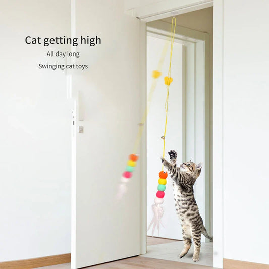 Cat Toys Swing Sticky Disc Elastic Hanging Door