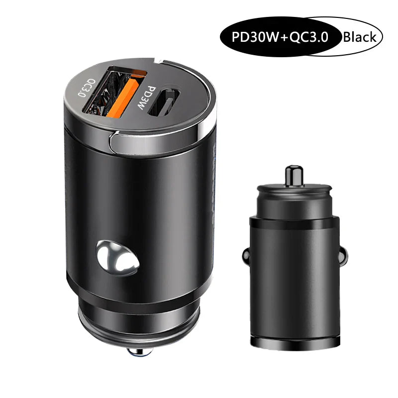 100W Mini Car Charger Lighter Fast Charging for iPhone