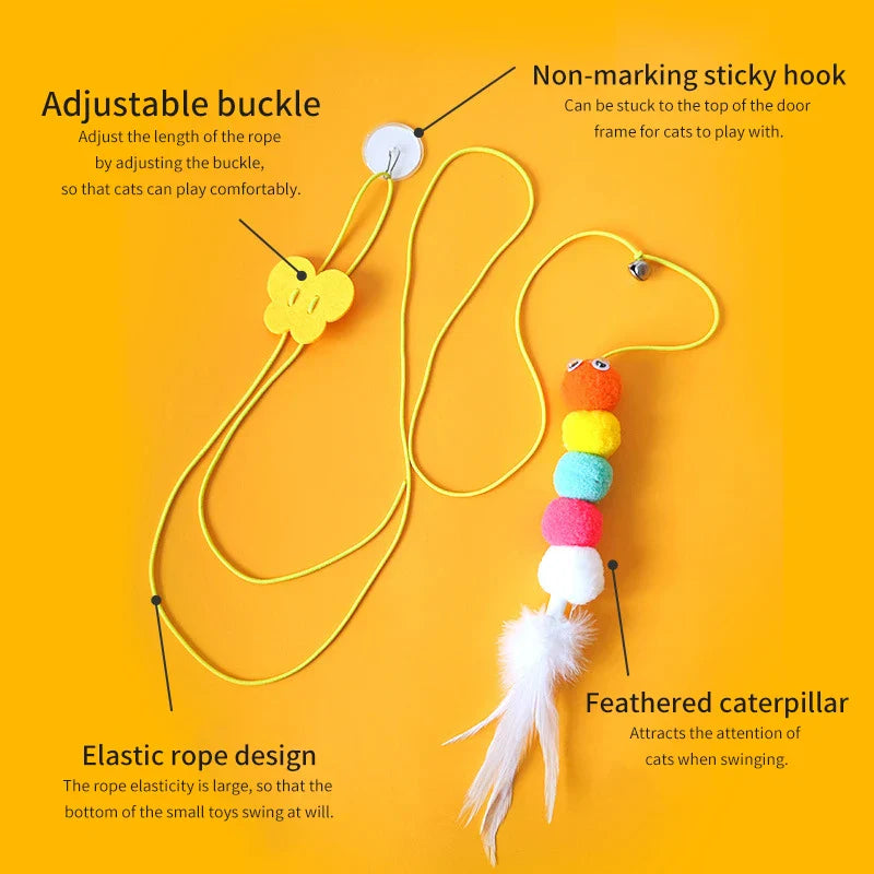 Cat Toys Swing Sticky Disc Elastic Hanging Door