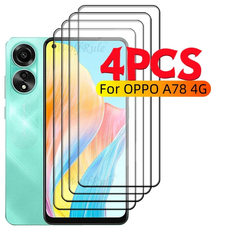 1/2/3/4PCS Full Cover Glass For OPPO A78